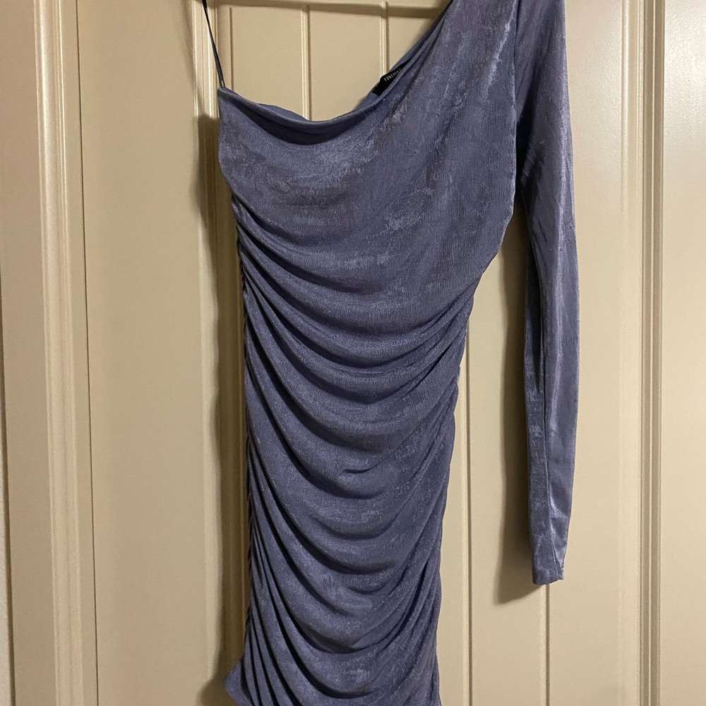 One-Shoulder Cocktail Blue Dress